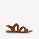 Leren dames sandalen cognac