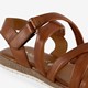 Leren dames sandalen cognac