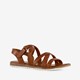 Leren dames sandalen cognac