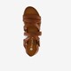 Leren dames sandalen cognac