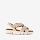 Leren dames sandalen goud