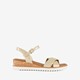 Dames sandalen met sleehak goud