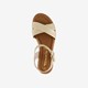 Dames sandalen met sleehak goud