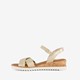 Dames sandalen met sleehak goud