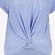 Geknoopt dames T-shirt broderie blauw