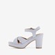 Dames sandalen met hak blauw