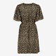 Dames jurk met panterprint beige