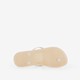 Dames teenslippers met bloemen beige