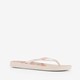 Dames teenslippers met bloemen beige