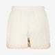 Mousseline short met roze borduursels