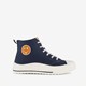 Hoge jongens sneakers met smiley blauw