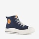 Hoge jongens sneakers met smiley blauw