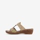 Dames slippers met sleehak taupe