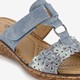 Dames slippers met sleehak grijsblauw