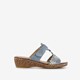 Dames slippers met sleehak grijsblauw