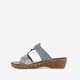 Dames slippers met sleehak grijsblauw