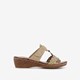Dames slippers met sleehak taupe