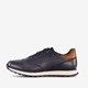 Cirino leren heren sneakers donkerblauw