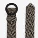 Gevlochten dames riem zwart beige