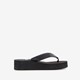 Dames teenslippers met sleehak zwart