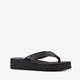 Dames teenslippers met sleehak zwart