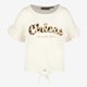 Geknoopt meisjes T-shirt met tekst wit