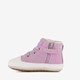 Leren babyschoenen paars met hartjes