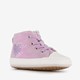 Leren babyschoenen paars met hartjes