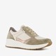 Leren dames sneakers khaki