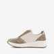Leren dames sneakers khaki