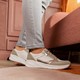 Leren dames sneakers khaki
