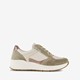 Leren dames sneakers khaki