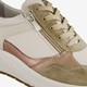 Leren dames sneakers khaki