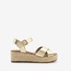 Dames espadrilles met sleehak goud