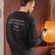 Heren sweater met backprint zwart