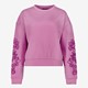 Dames sweater met geborduurde mouwen roze