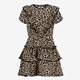 Meisjes jurk met luipaardprint en ruches