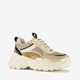 Meisjes dad sneakers beige metallic