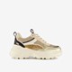Meisjes dad sneakers beige metallic