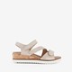 Leren sandalen met lage sleehak