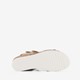 Leren sandalen met lage sleehak