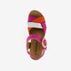 Leren dames sandalen roze oranje