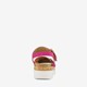 Leren dames sandalen roze oranje