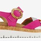 Leren dames sandalen roze oranje