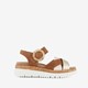 Leren dames sandalen bruin