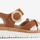 Leren dames sandalen bruin