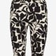 Dames flared broek bloemenprint zwart wit