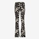 Dames flared broek bloemenprint zwart wit