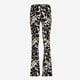 Dames flared broek bloemenprint zwart wit