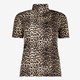Dames top met col en panterprint